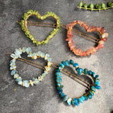 Bohemian Heart Crystal Hair Clip Ethnic Style Anniversary Party Jewelry