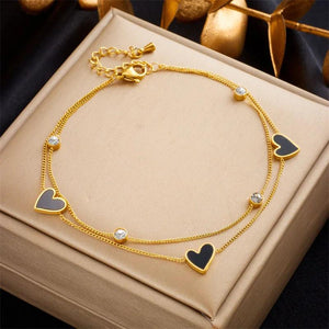 316L Stainless Steel Heart Love Anklets For Women Girl