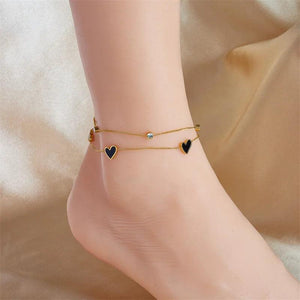 316L Stainless Steel Heart Love Anklets For Women Girl