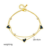 316L Stainless Steel Heart Love Anklets For Women Girl