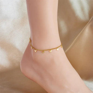 316L Stainless Steel Butterfly Anklets for Women Girl Leg Chain Non-fading