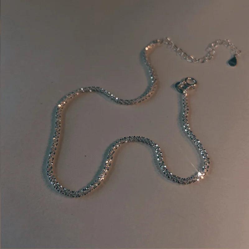 Starry Sky Sparkle Silver Women's Anklet Copper Plated