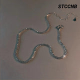 Starry Sky Sparkle Silver Women's Anklet Copper Plated