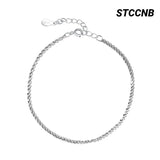 Starry Sky Sparkle Silver Women's Anklet Copper Plated