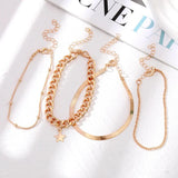 Bohemia Multi-layer Ankle Bracelet Set For Women Star Pendant Chain Leg Jewelry