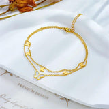 Stainless Steel Butterfly Anklets 2-Layer for Women - Non-fading Jewelry