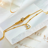 316L Heart Love Anklet for Women - Non-fading Stainless Steel Ankle Chain