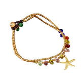 Vintage Elephant Glass Bead Anklet for Women