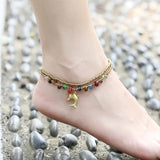 Vintage Elephant Glass Bead Anklet for Women