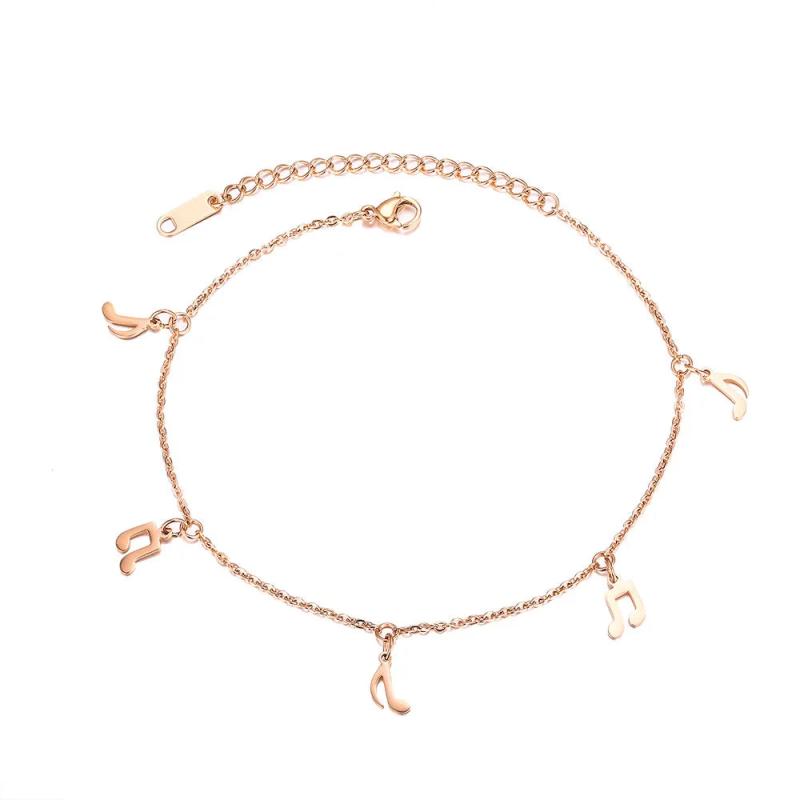 Bohemia Beach Chain Anklet High Heels Note Charm Jewelry