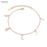 Bohemia Beach Chain Anklet High Heels Note Charm Jewelry