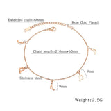 Bohemia Beach Chain Anklet High Heels Note Charm Jewelry