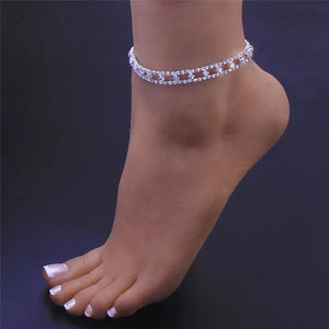 Rhinestone Chain Women's Anklets Silver/Gold Wedding Party Jewelry