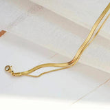 Two-layer Snake Chain Anklet Stainless Steel Beach Bracelet