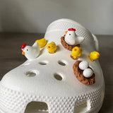 7PCS 3D Chicken Hole Shoe Charms DIY Shoe Decoration Set