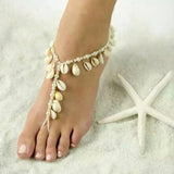 Boho Pearl & Cowries Shell Anklet Statement Holiday Accessory