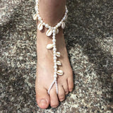 Boho Pearl & Cowries Shell Anklet Statement Holiday Accessory