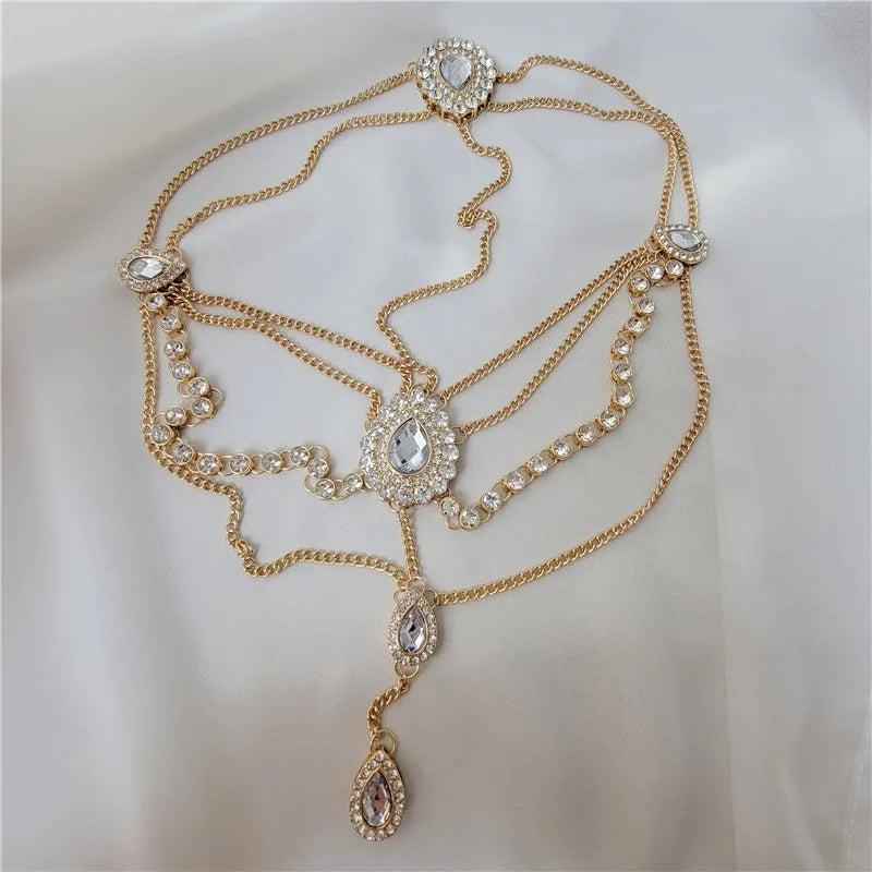 Water Drop Rhinestone Pendant Headpiece