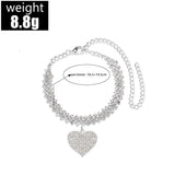 RAKOL Rhinestone Love Pendant Anklet