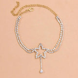 RAKOL Star Double Layer Zircon Anklet for Women