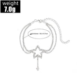RAKOL Star Double Layer Zircon Anklet for Women