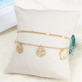 Coin Charm Anklet Double Layer Chain Foot Jewelry Women
