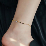 18K Plated Cubic Zirconia Anklet Chain