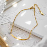 18K Plated Cubic Zirconia Anklet Chain