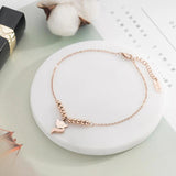Rose Anklet Lucky Fox Chain Stainless Steel Jewelry