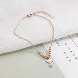 Rose Anklet Lucky Fox Chain Stainless Steel Jewelry