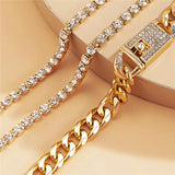 Bohemian Zircon Lock Bead Anklet Set