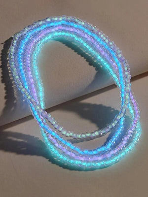 Colorful Beaded Anklet Set, 4pc Jewelry Gift