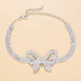Stonefans Boho Rhinestone Butterfly Anklet Bracelet for Women