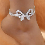Stonefans Boho Rhinestone Butterfly Anklet Bracelet for Women