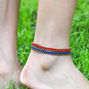 Red Rope Copper Bead Bell Buckle Anklet Female Version