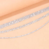 Stonefans Rhinestone Chain Anklet for Women Three Layered Anklet Bracelet