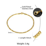 Stainless Steel Link Chain Anklet 10inch Beach Summer