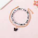 Bohemia Colorful Resin Heart Anklet Set For Women
