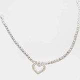 Stonefans Heart Anklet Tennis Chain for Women