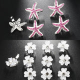 Pearl Flower Crystal Hair Pins Wedding Bridal Headwear