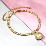 Initial Letter Pendant Charm Anklet Stainless Steel Anklet For Women