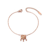 Chinese Style Longevity Lock Charm Anklet Foot Jewelry Stainless Steel