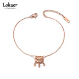 Chinese Style Longevity Lock Charm Anklet Foot Jewelry Stainless Steel