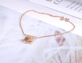 Chinese Style Longevity Lock Charm Anklet Foot Jewelry Stainless Steel