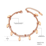 Bohemia Small Disc Charm Anklet Stainless Steel Summer Foot Jewelry