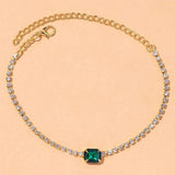 Bohemian Green Crystal Pink Summer Anklet Bracelet For Women