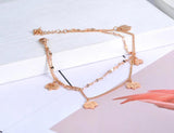 Bohemia Style Maple Leaf Anklets Titanium Steel Foot Link Chain A20016