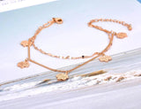 Bohemia Style Maple Leaf Anklets Titanium Steel Foot Link Chain A20016