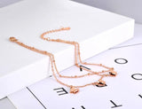 Bohemia Double Layer Butterfly Animal Charm Anklets For Women Titanium Steel
