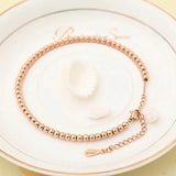 Adjustable Stainless Steel Anklet 4MM Beads Chain Foot Jewelry A02896